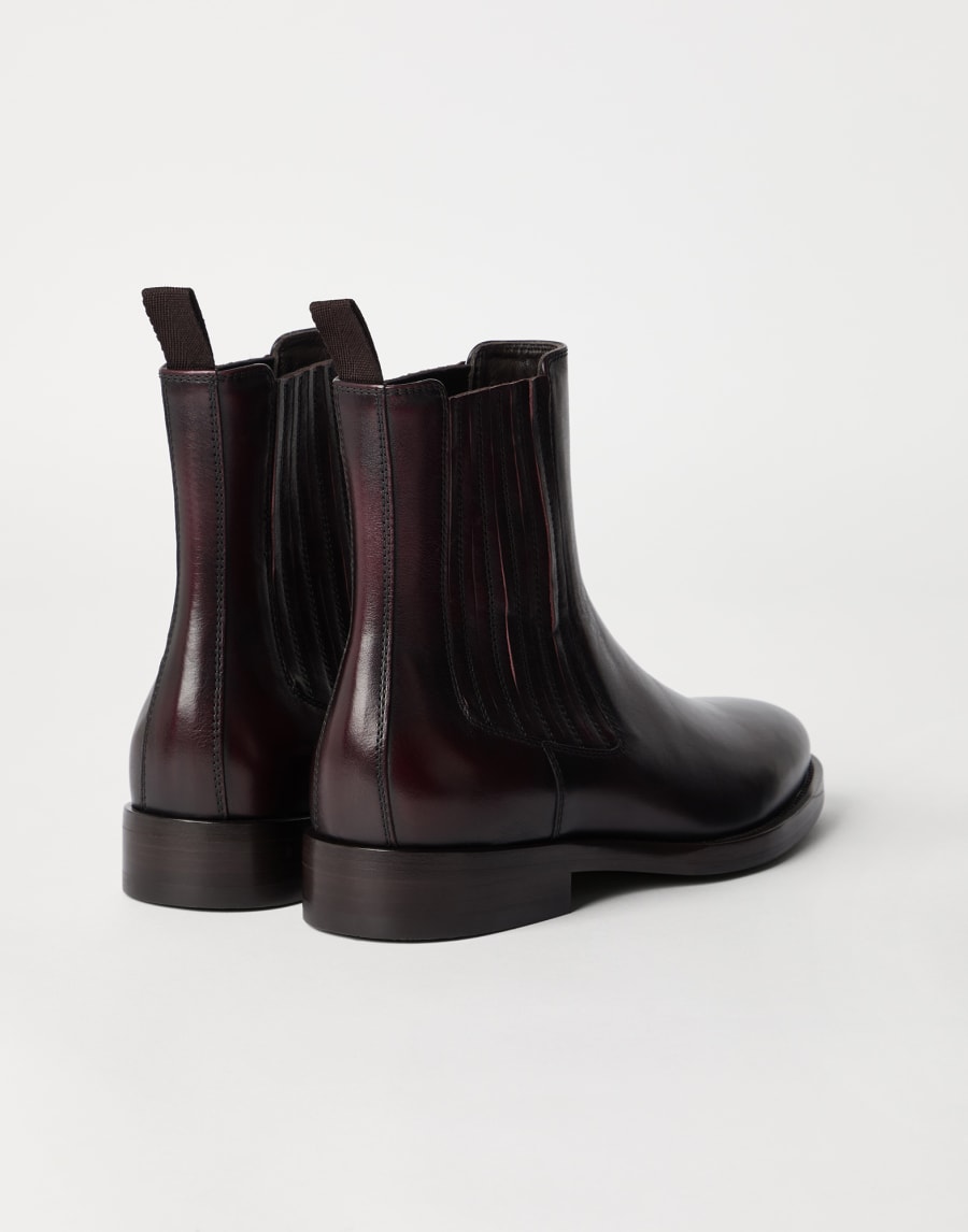 Calfskin Chelsea boots Dark Mahogany Man - Brunello Cucinelli