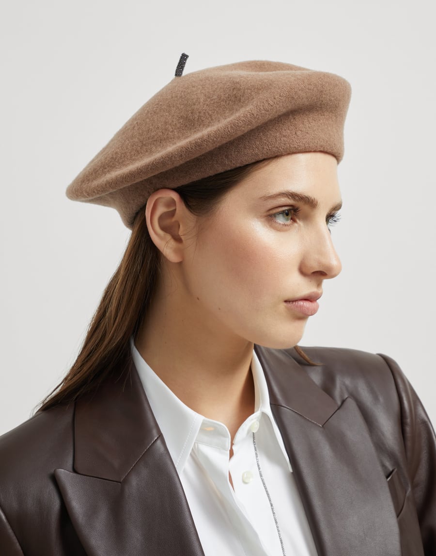 Wool beret Brown Woman - Brunello Cucinelli