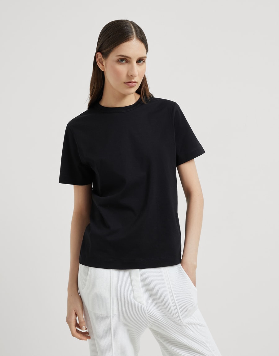 Jersey T-shirt Black Woman - Brunello Cucinelli