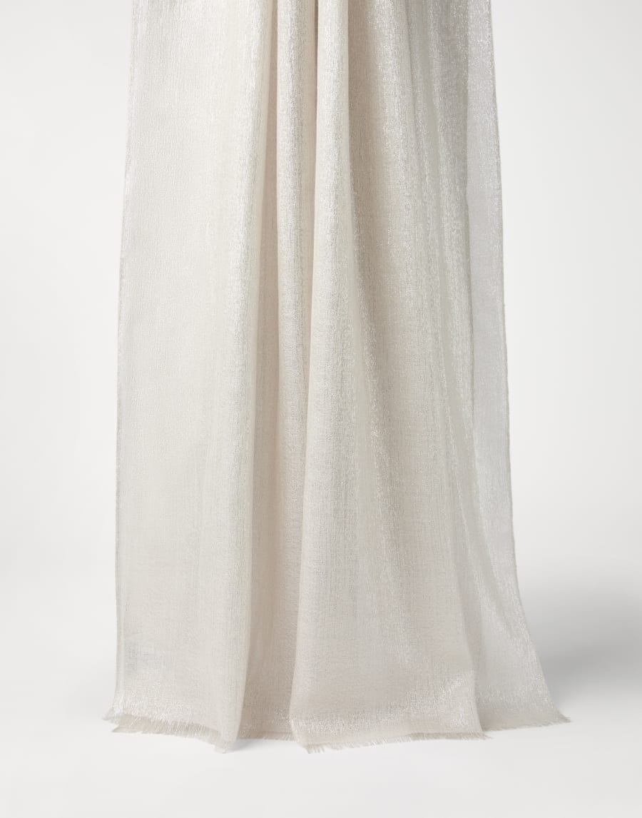 Sparkling scarf Pearl Grey Woman - Brunello Cucinelli