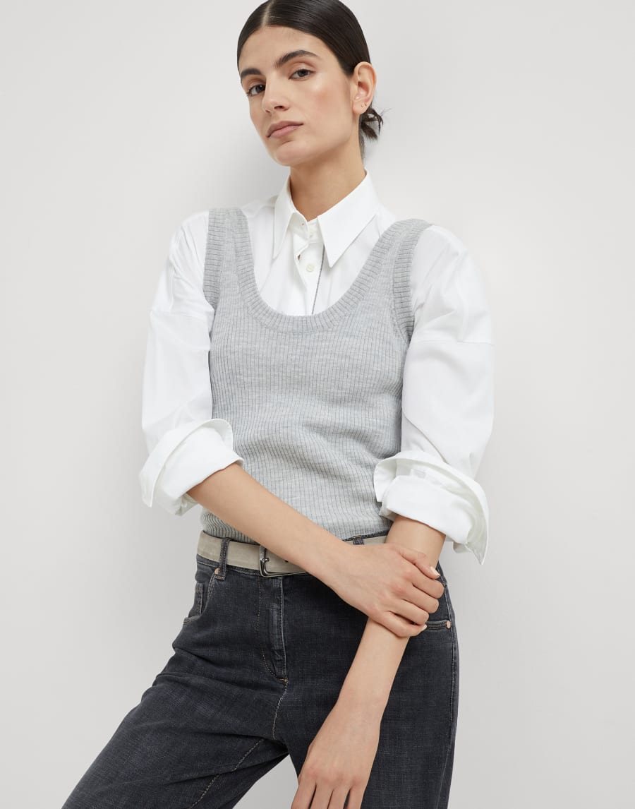 Top in maglia Grigio Donna - Brunello Cucinelli