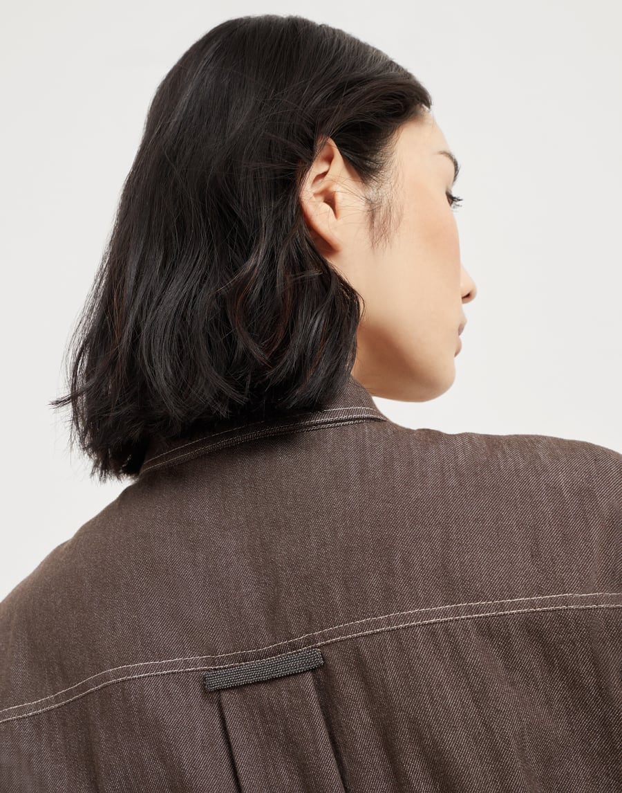 Mono en denim No Fade ligero Cacao Mujer - Brunello Cucinelli