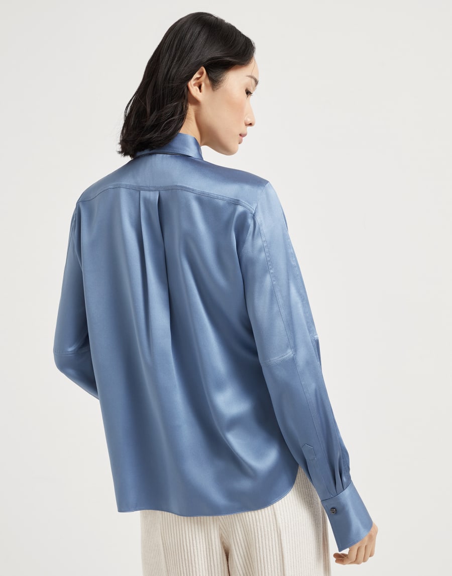 Satin shirt Oxford Blue Woman - Brunello Cucinelli