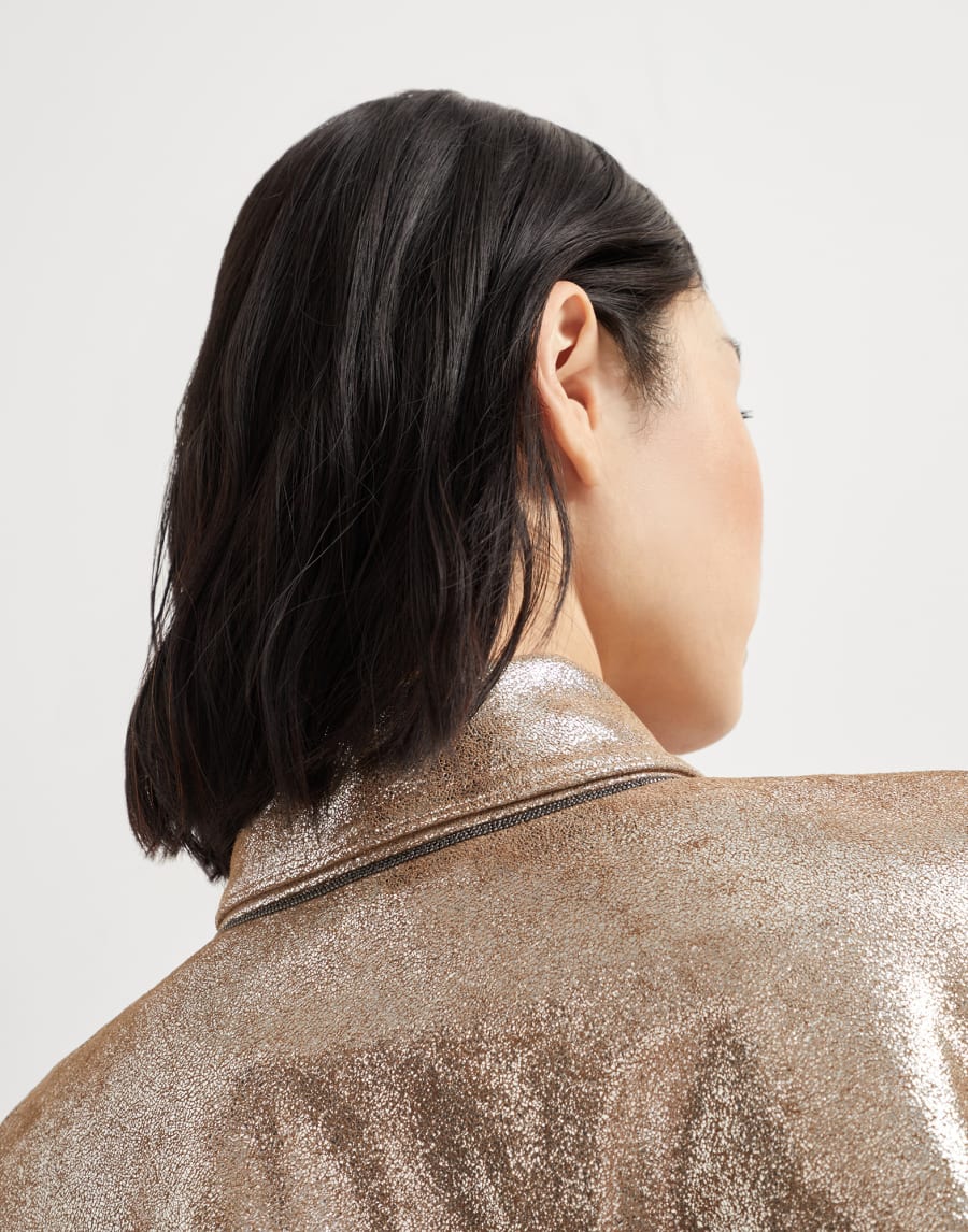 Lamé nappa shirt Silver Woman - Brunello Cucinelli