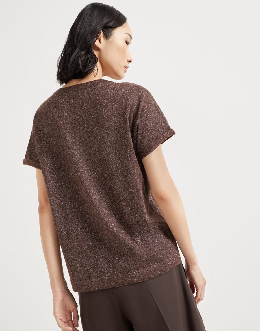 Cashmere and silk lightweight sweater Cocoa Woman - Brunello Cucinelli