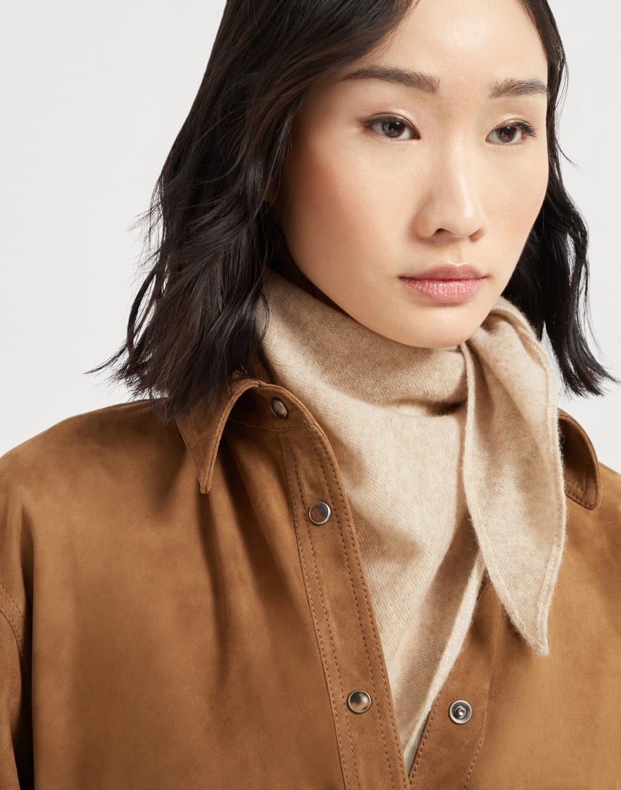 镶珠装饰披巾 冷米色 女款 - Brunello Cucinelli