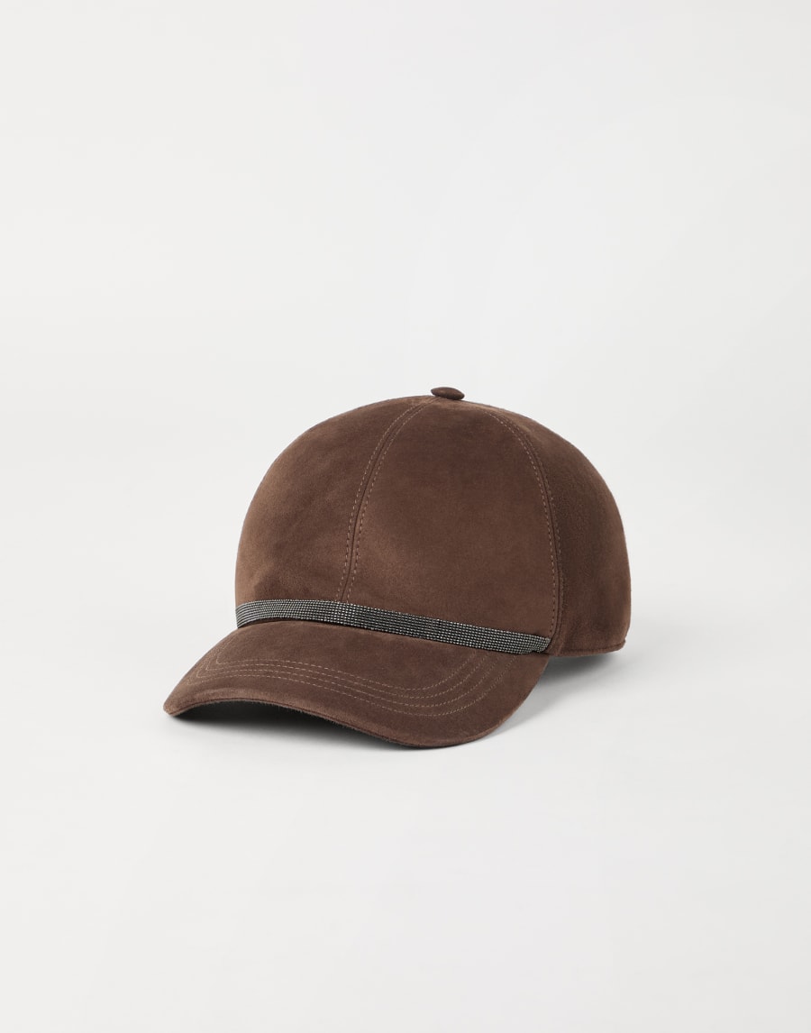 Baseball Cap with monili Ebony Woman - Brunello Cucinelli