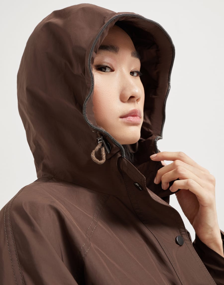 Parka with monili Pine Cone Brown Woman - Brunello Cucinelli