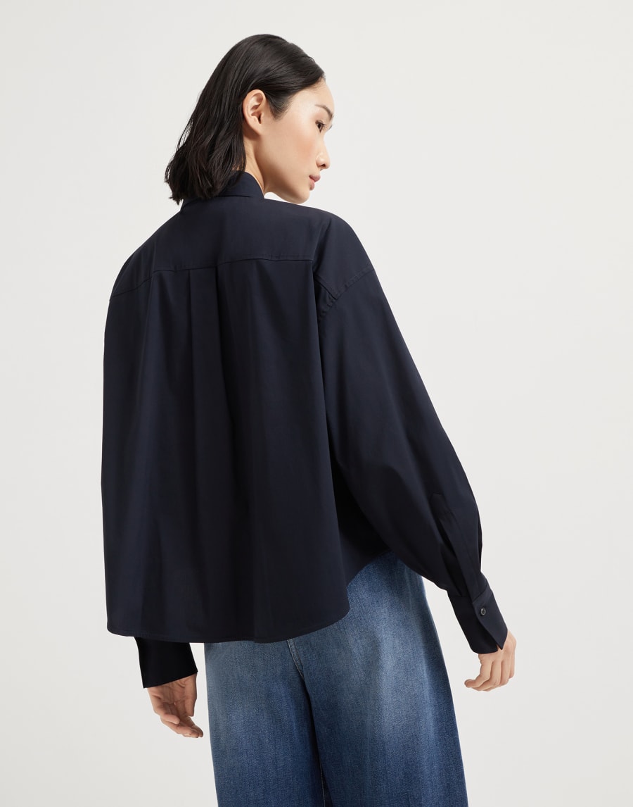 Camisa de popelina stretch Noche Mujer - Brunello Cucinelli