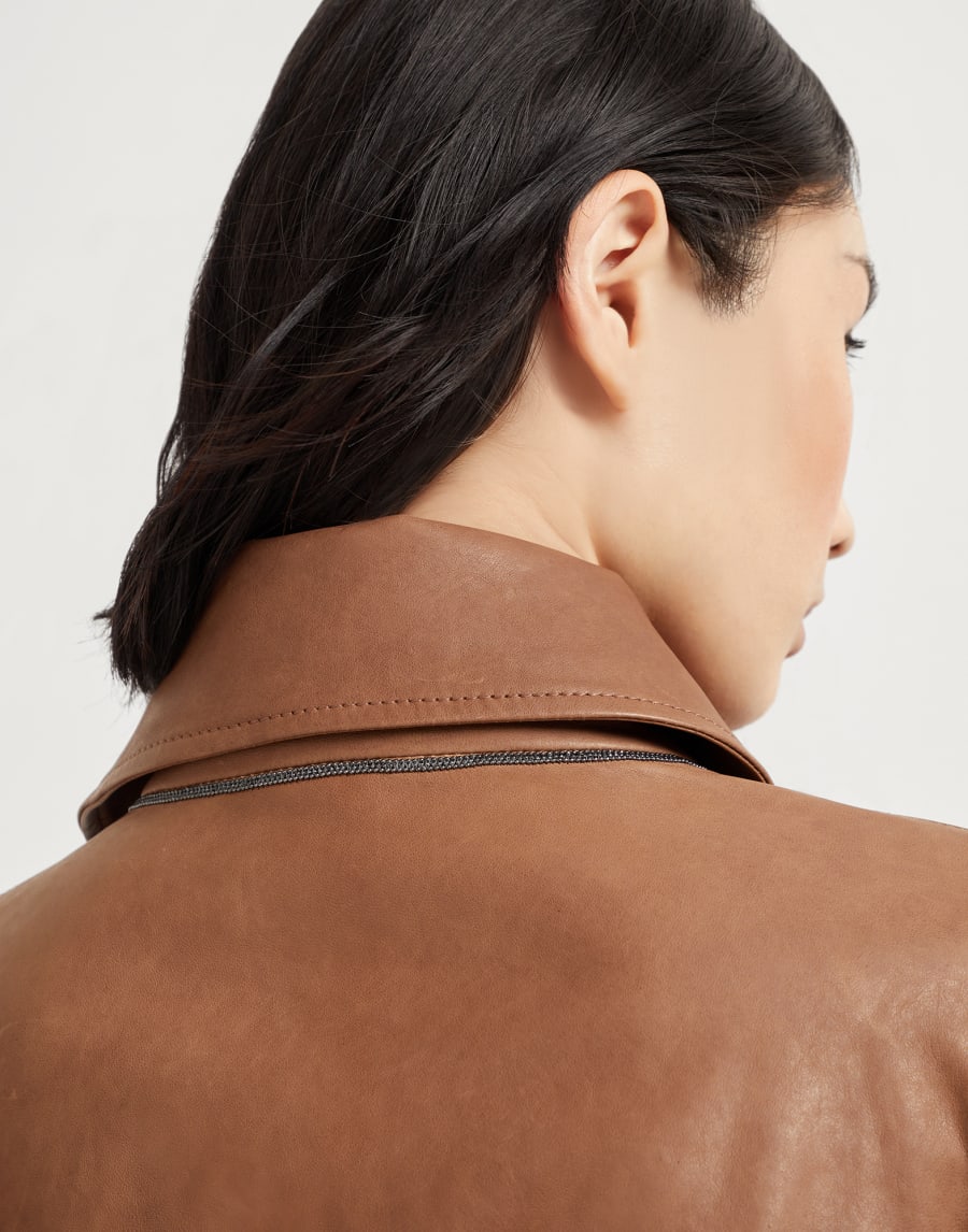 Vintage nappa Crop trenchcoat Leather Woman - Brunello Cucinelli