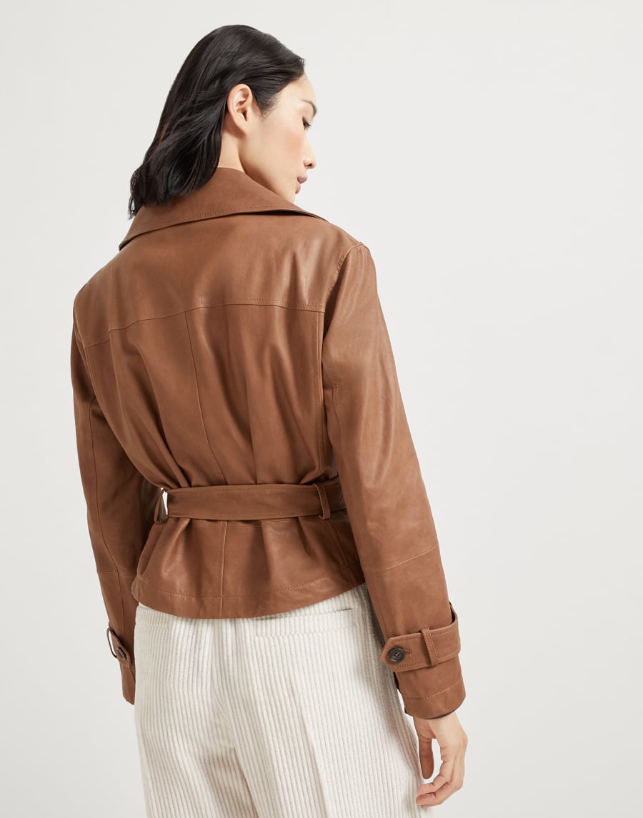 Vintage nappa Crop trenchcoat Leather Woman - Brunello Cucinelli