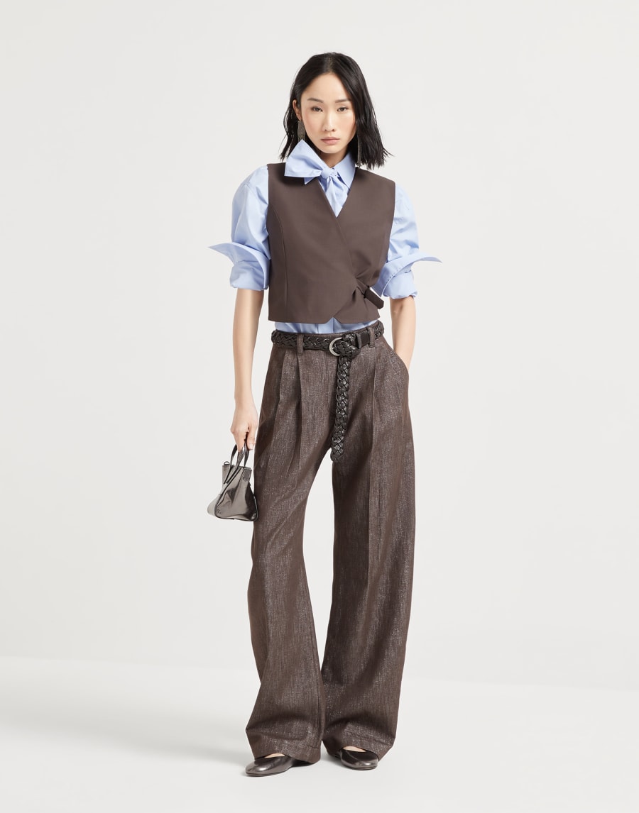 Tropical Luxury wool vest Cocoa Woman - Brunello Cucinelli