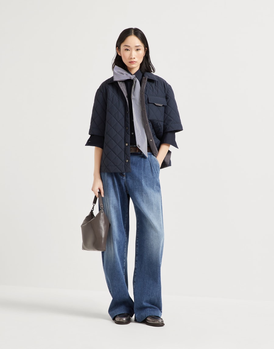 Outerwear with monili Blue Woman - Brunello Cucinelli