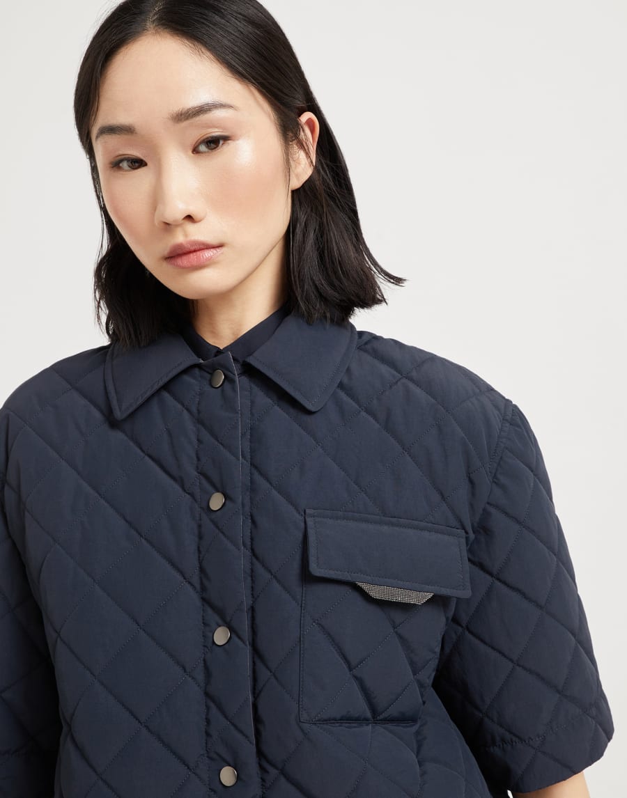 Outerwear with monili Blue Woman - Brunello Cucinelli