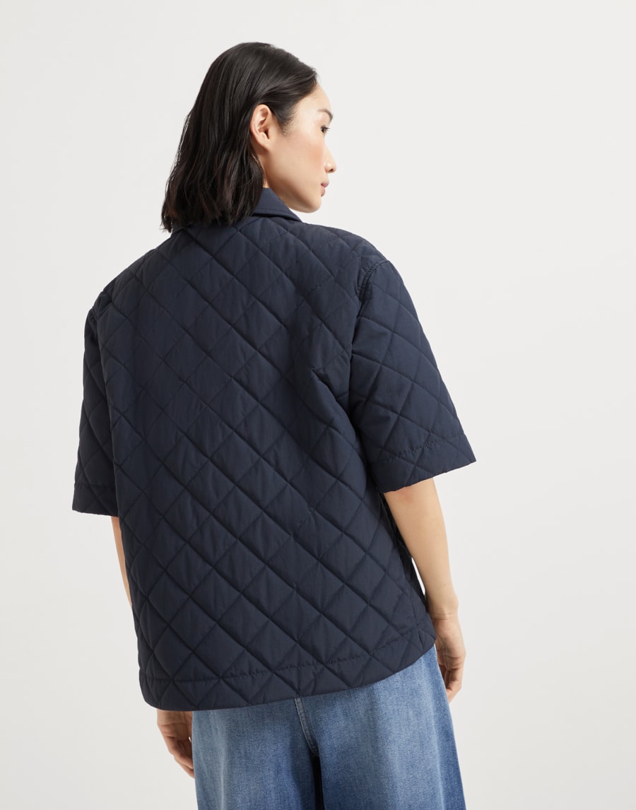 Outerwear with monili Blue Woman - Brunello Cucinelli