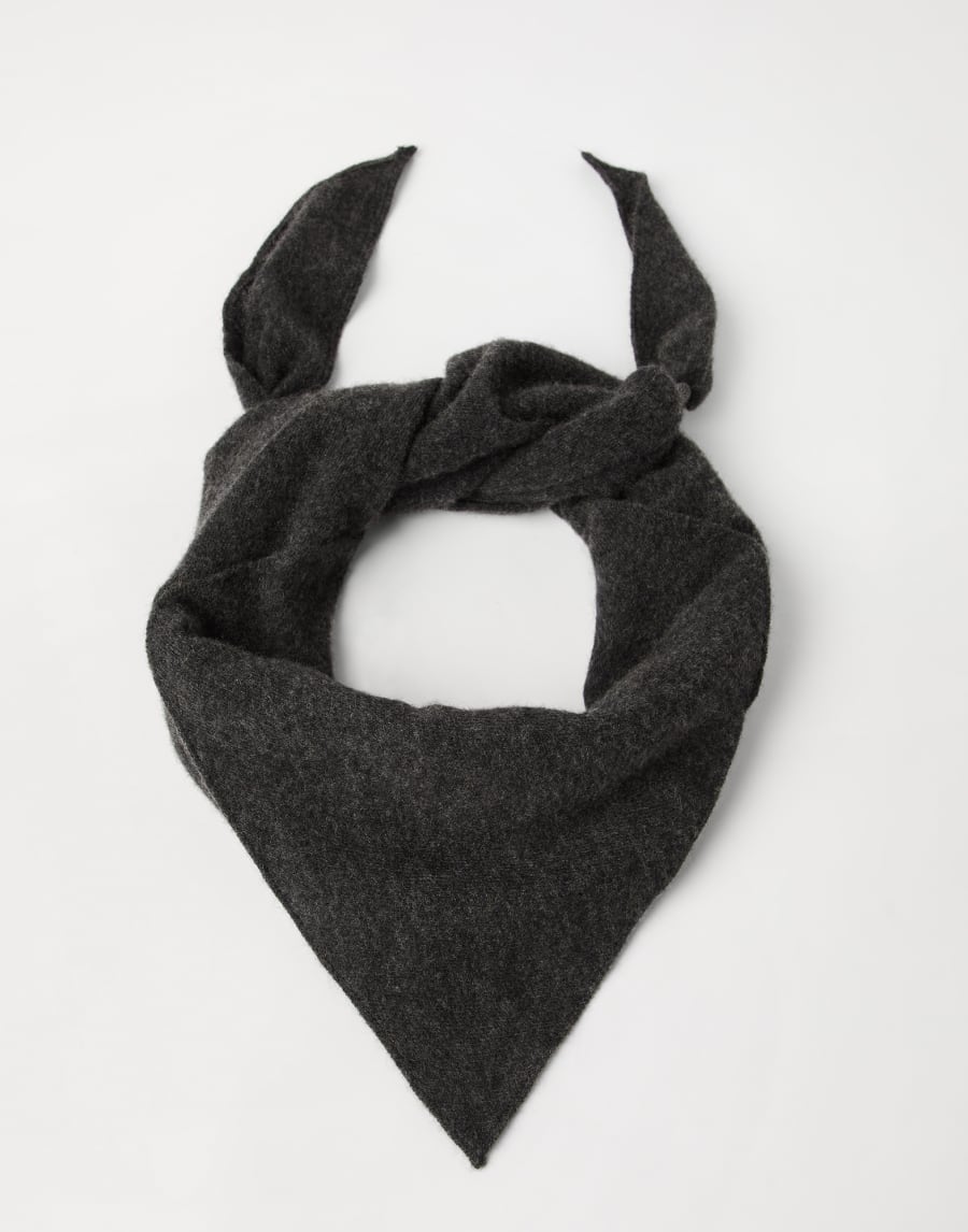 Scarf with monili Anthracite Woman - Brunello Cucinelli