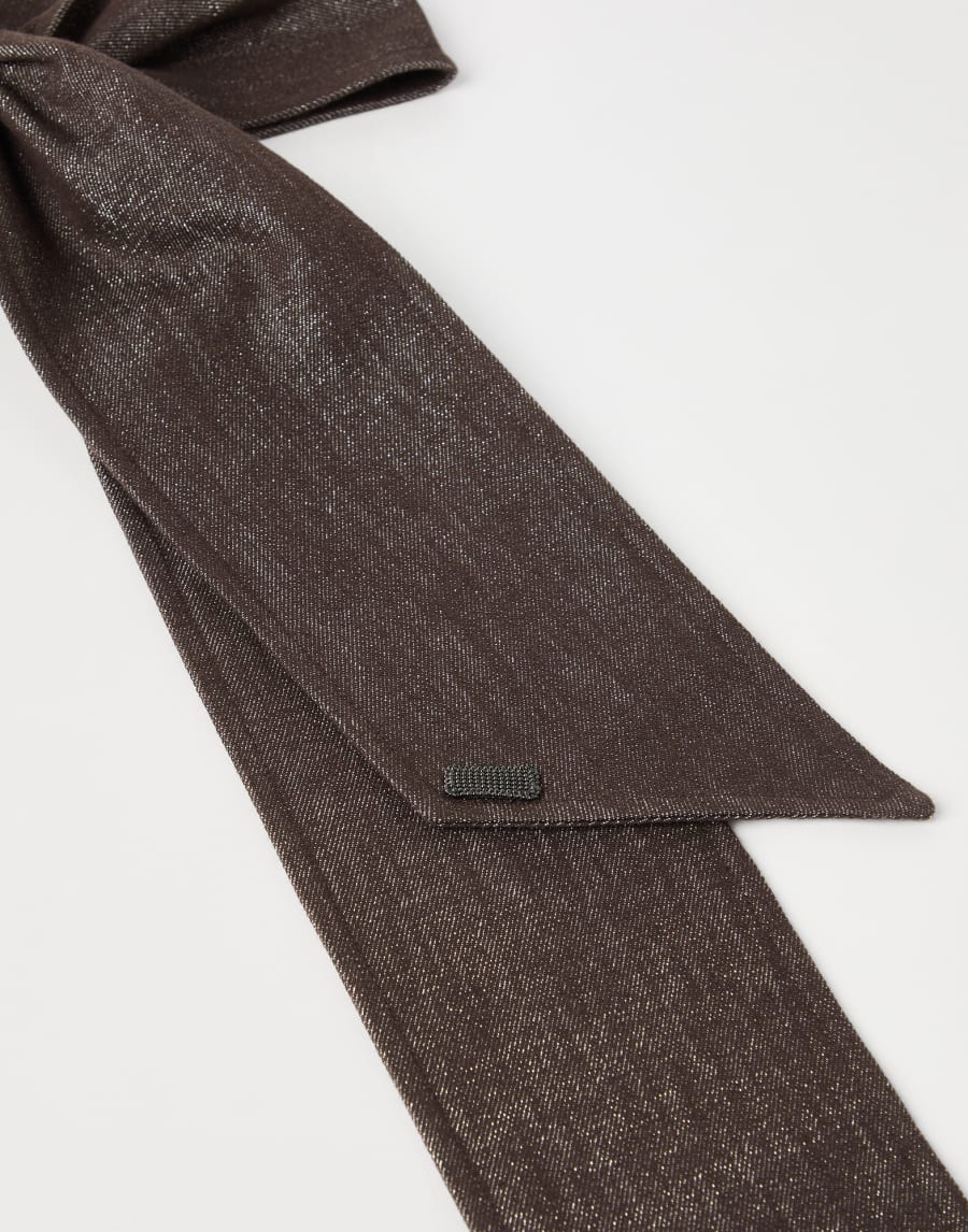 No-fade denim foulard Cocoa Woman - Brunello Cucinelli