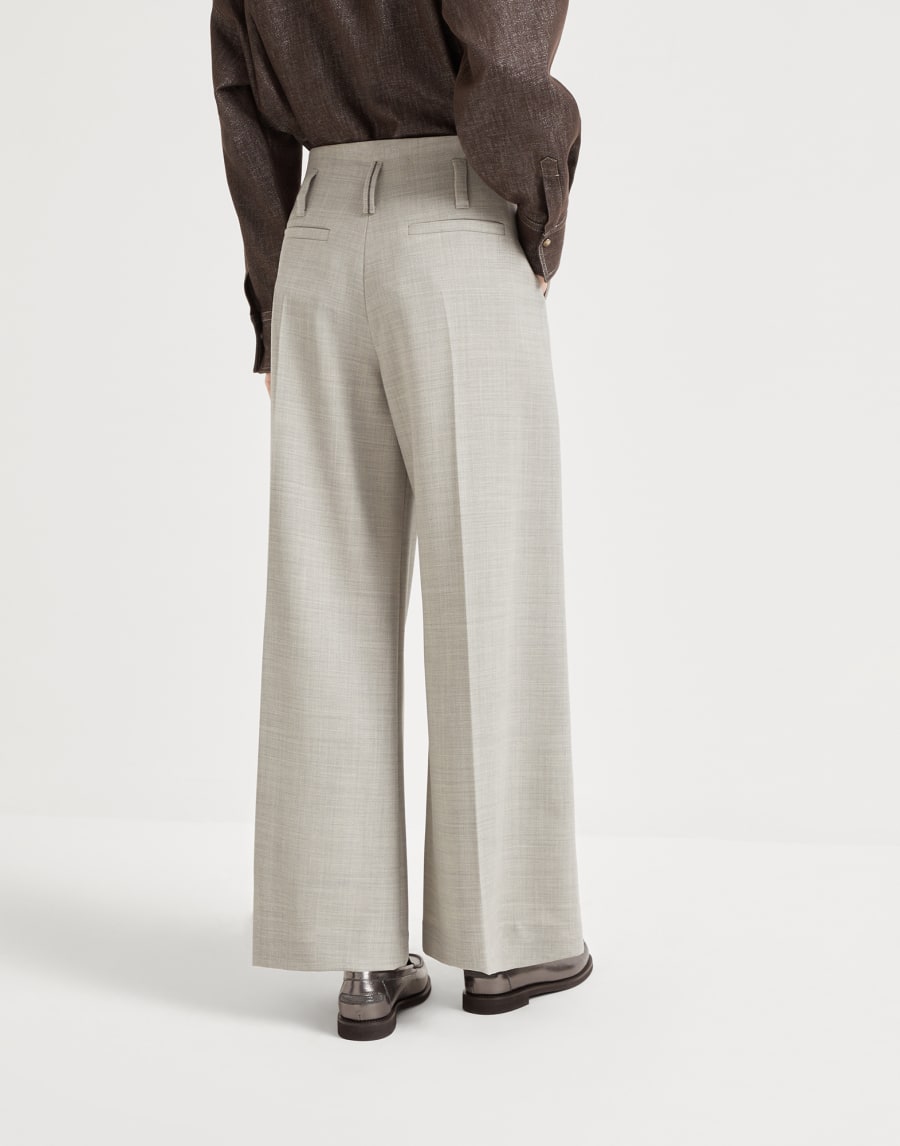 Pantalone Sartorial Flared Grigio Chiaro Donna - Brunello Cucinelli
