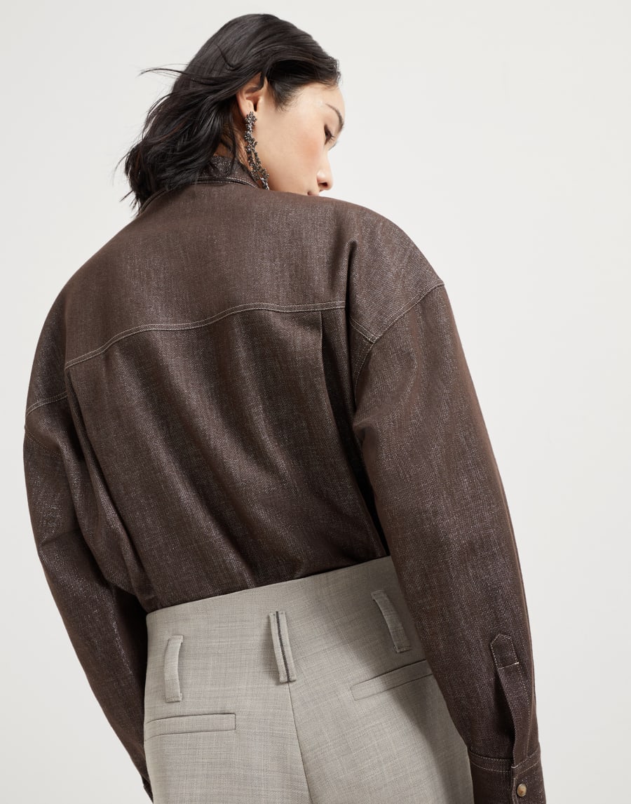 Pantalon Sartorial Flared Gris Clair Femme - Brunello Cucinelli