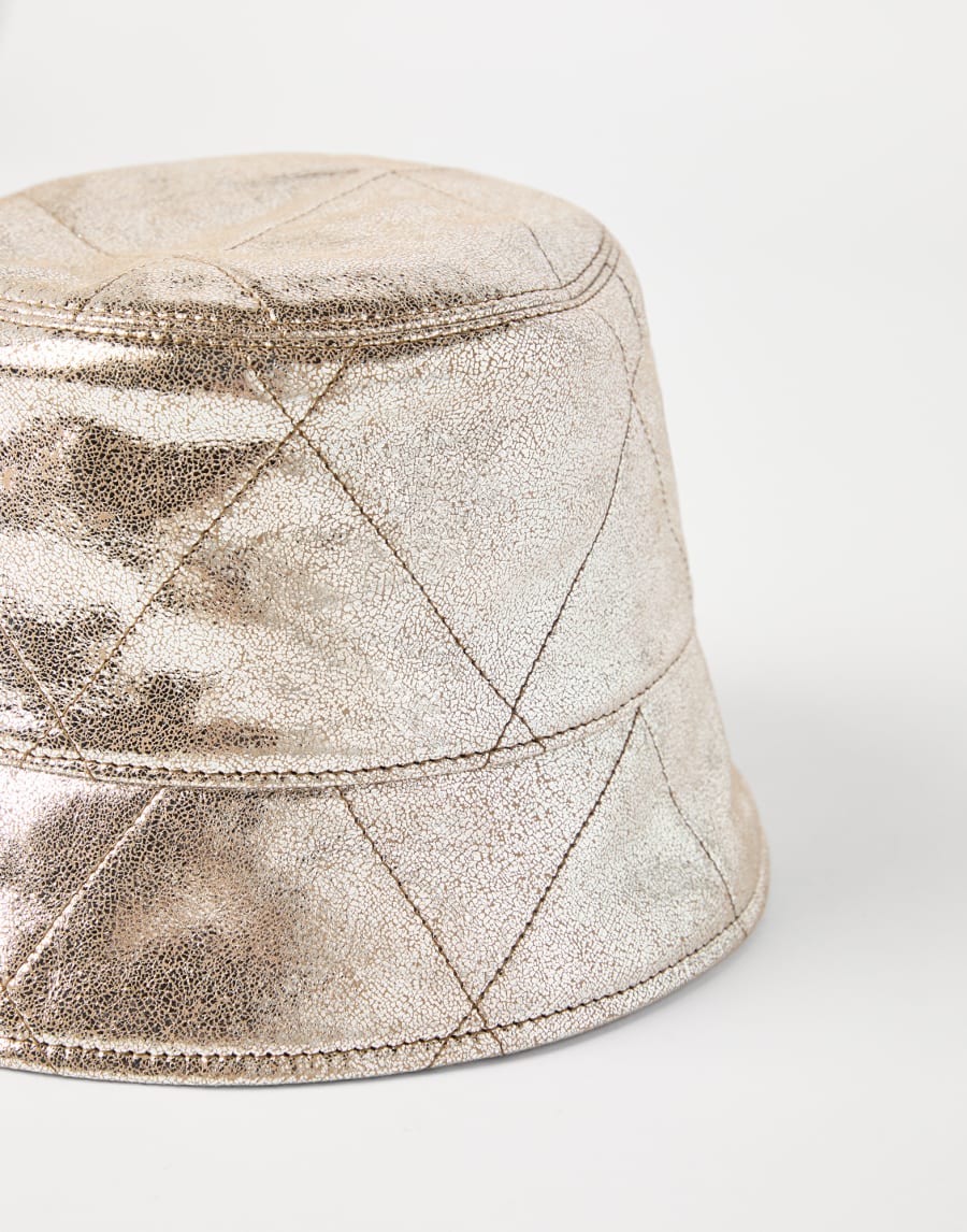 Панама из наппы ламе Серебристый Женщина - Brunello Cucinelli