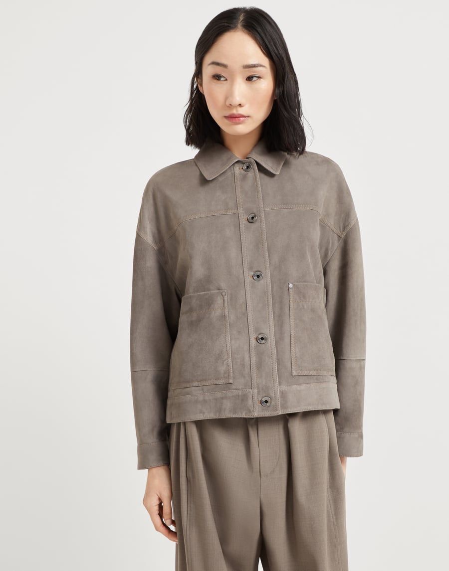 Куртка из замши Couture Серый Женщина - Brunello Cucinelli