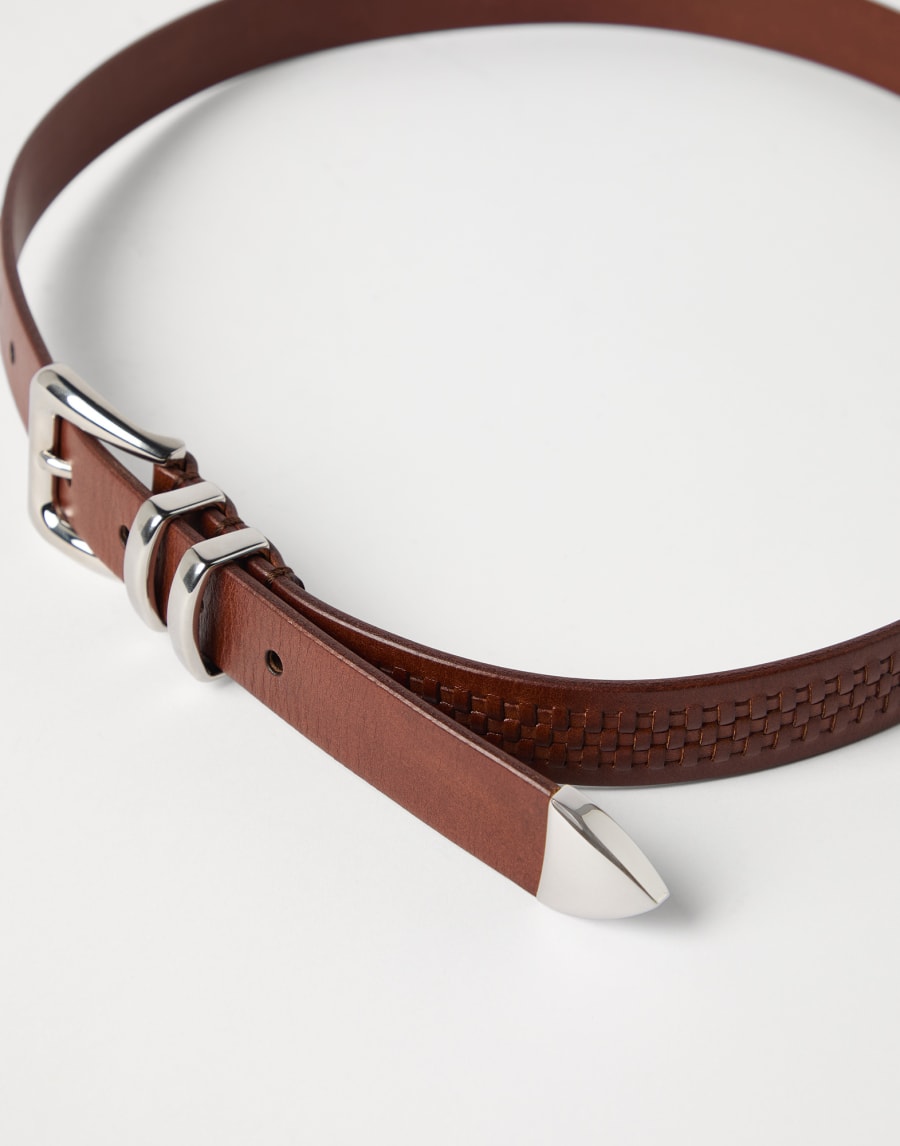 Calfskin belt Tobacco Man - Brunello Cucinelli