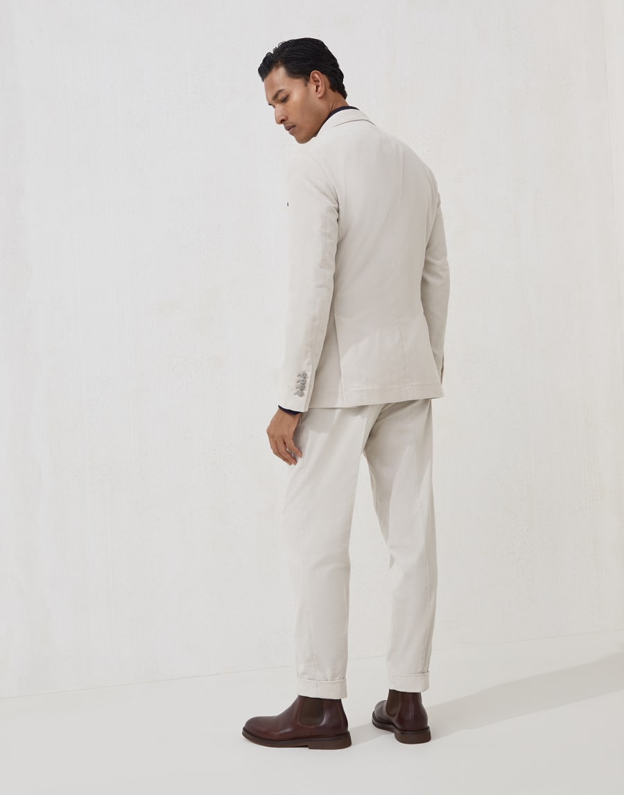 Sea Island corduroy suit Ivory Man - Brunello Cucinelli