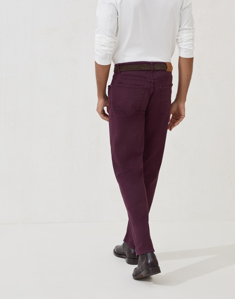 Pantalon en denim léger Bourgogne Homme - Brunello Cucinelli