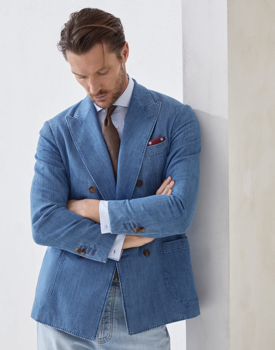 Denim blazer Light Blue Denim Man - Brunello Cucinelli