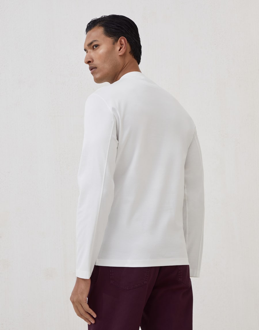 Jersey mock neck T-shirt Off-White Man - Brunello Cucinelli