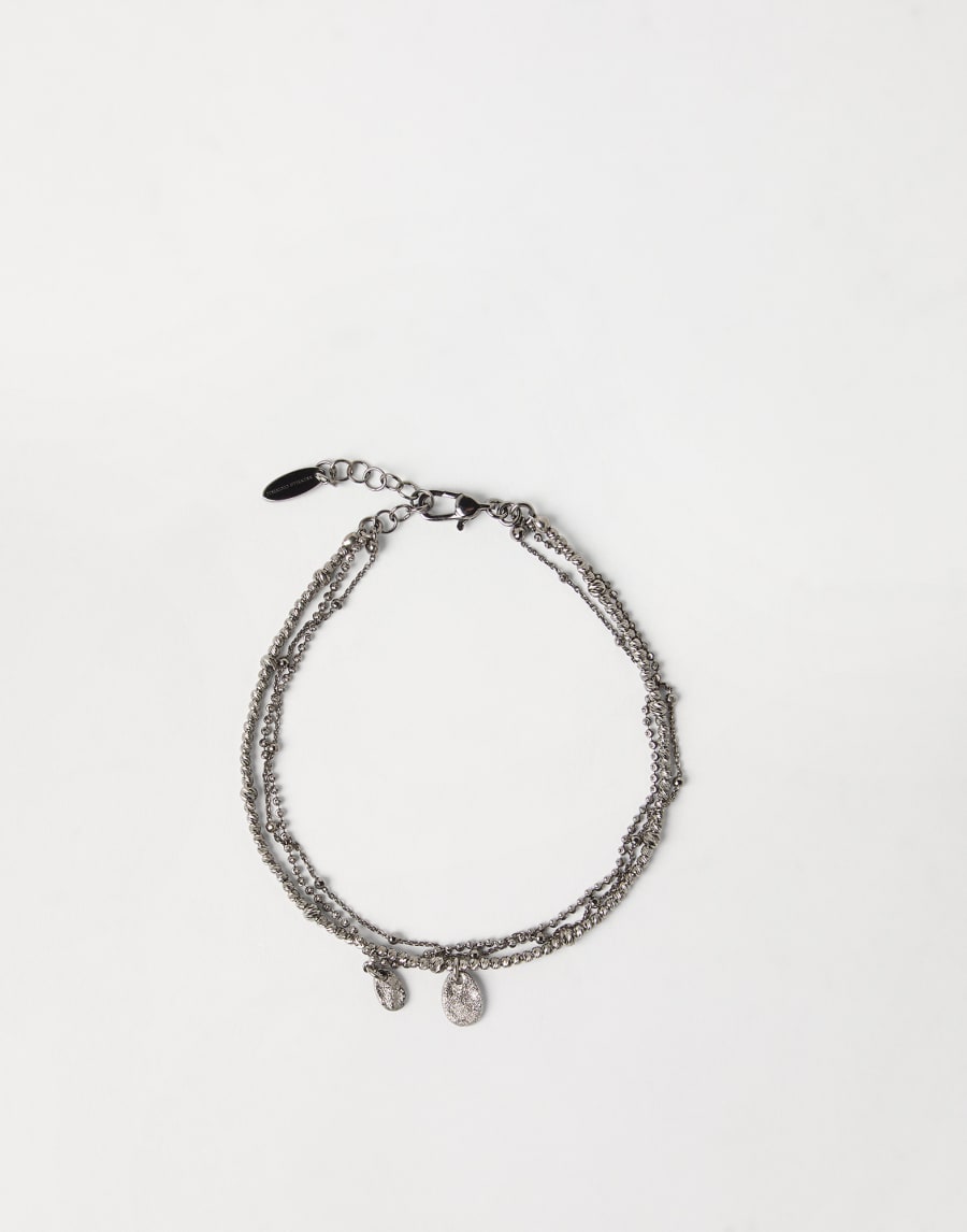 Sterling Silver anklet Lignite Grey Woman - Brunello Cucinelli