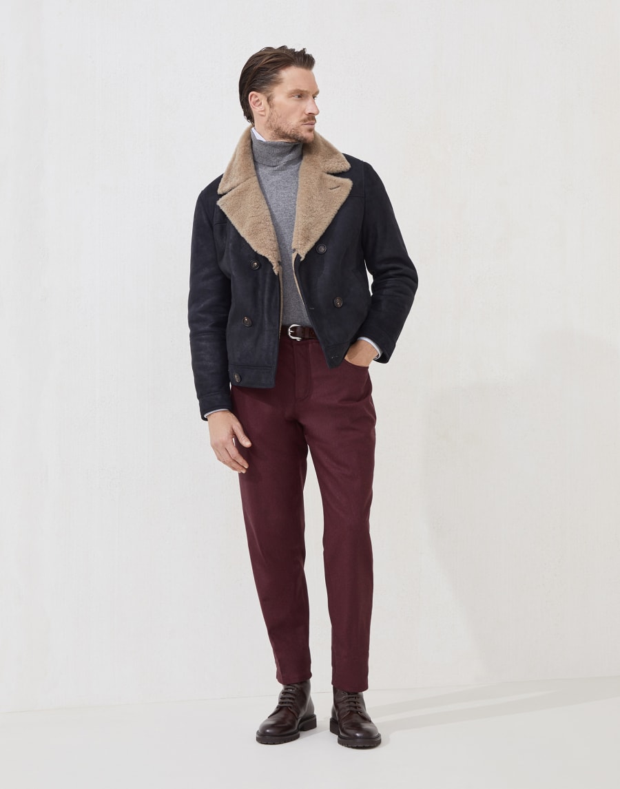 Flannel trousers Bordeaux Man - Brunello Cucinelli