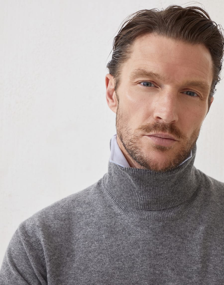 Turtleneck sweater Slate Man - Brunello Cucinelli