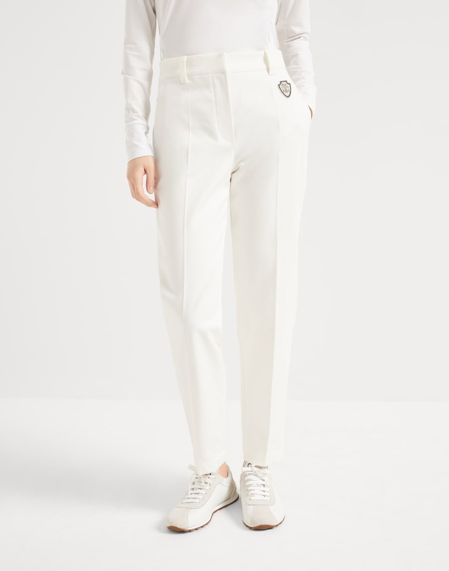 High-waist cigarette trousers White Woman - Brunello Cucinelli