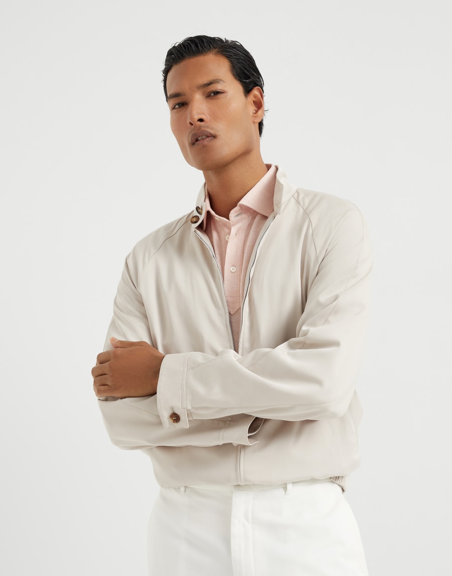 丝质斜纹织物短夹克 悠太黄 男款 - Brunello Cucinelli