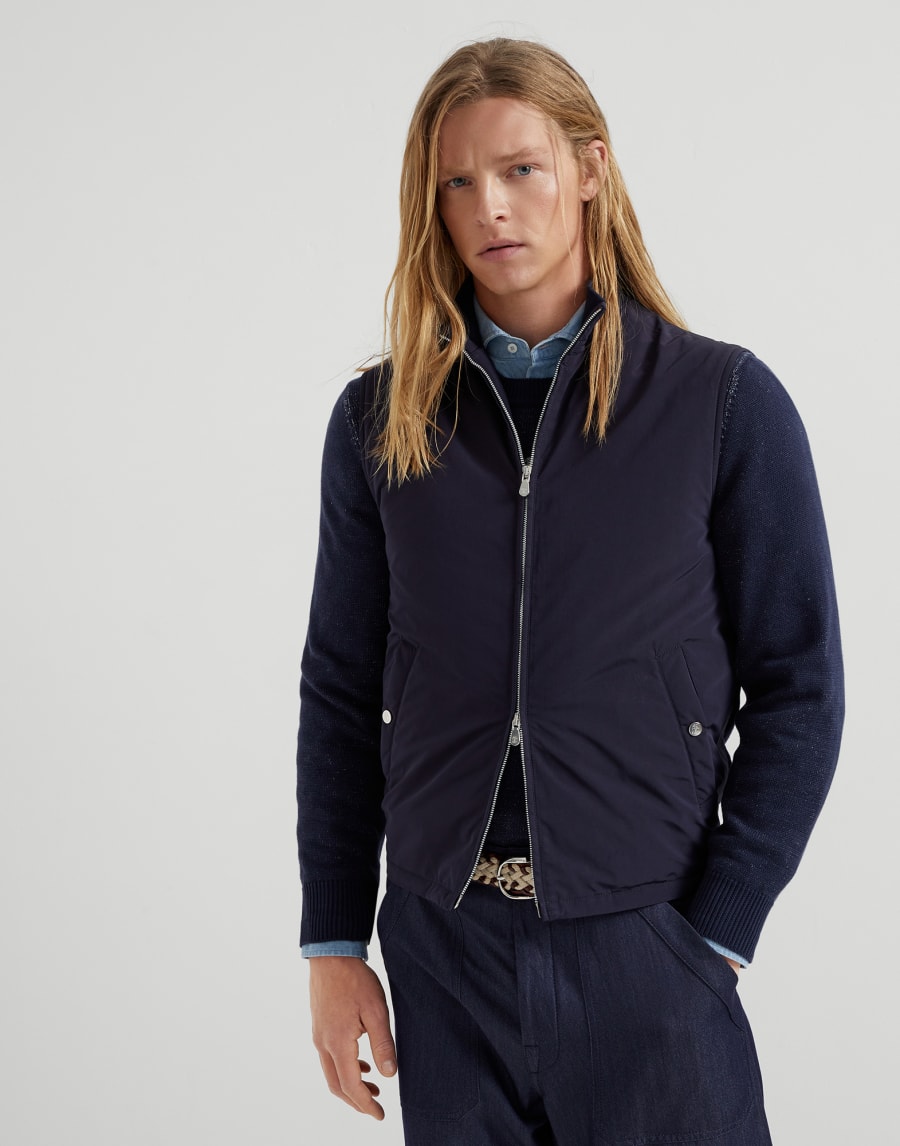 Жилет с утеплителем из материала Thermore® Блюмарин Мужчина - Brunello Cucinelli