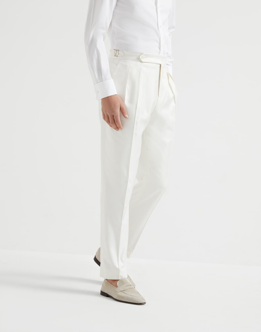 无尾礼服长裤 灰白色 男款 - Brunello Cucinelli