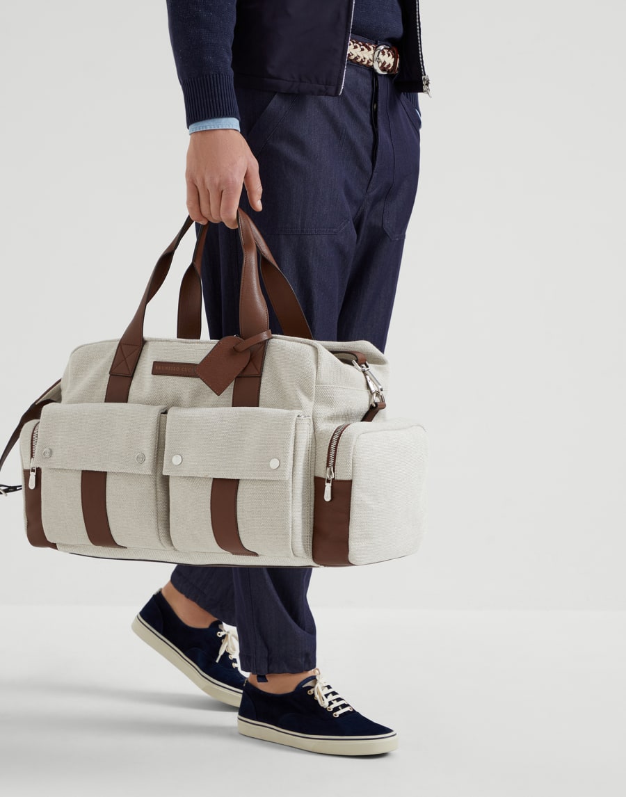 Water-resistant leisure bag Ecru Man - Brunello Cucinelli
