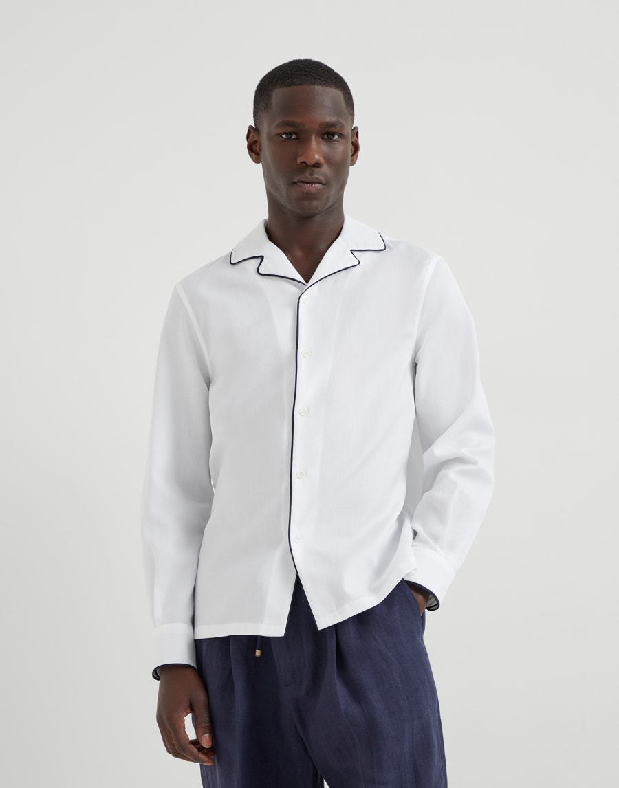 Shirt with camp collar White Man - Brunello Cucinelli