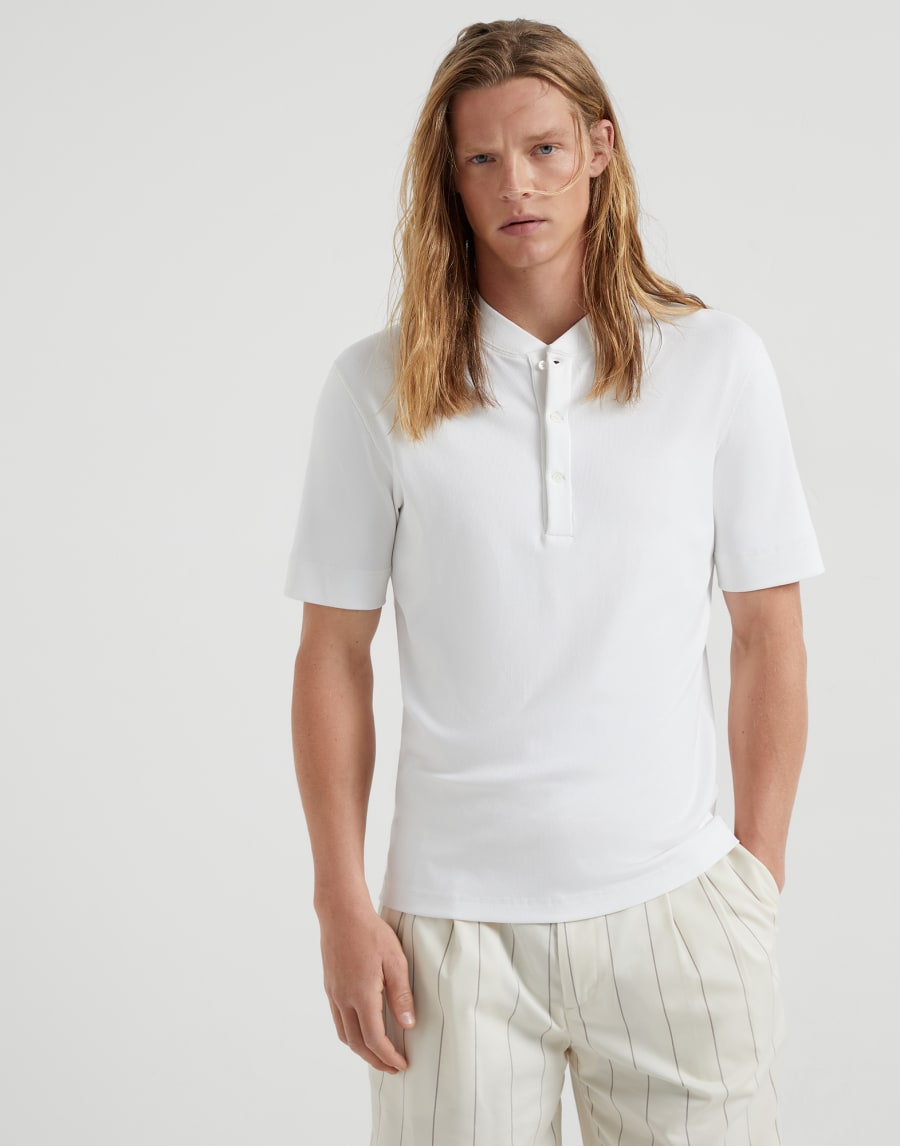 Футболка с вырезом хенли Белый Мужчина - Brunello Cucinelli