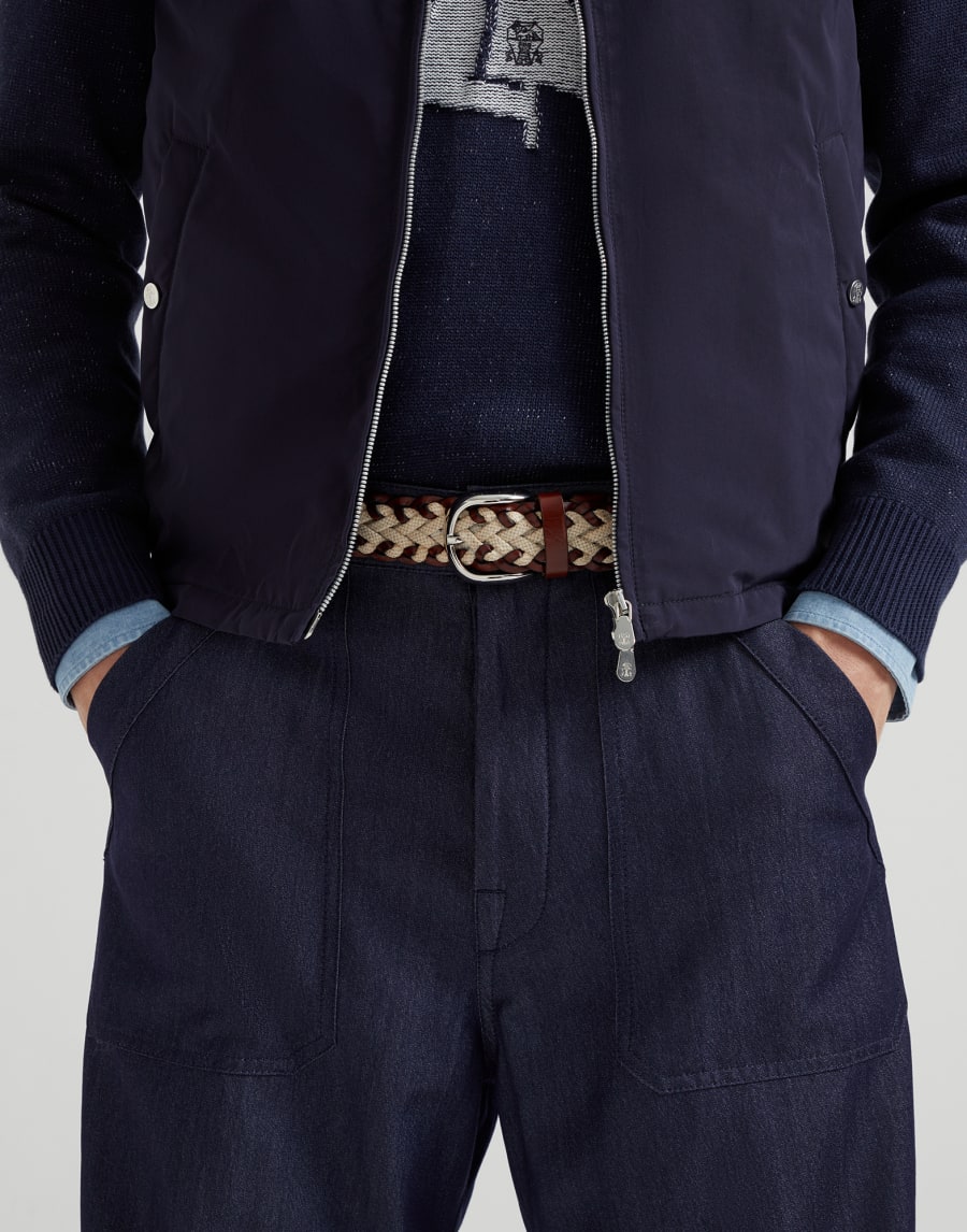 辫子造型腰带 米黄 男款 - Brunello Cucinelli