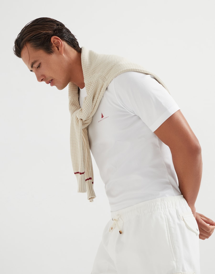 Футболка с принтом Белый Мужчина - Brunello Cucinelli