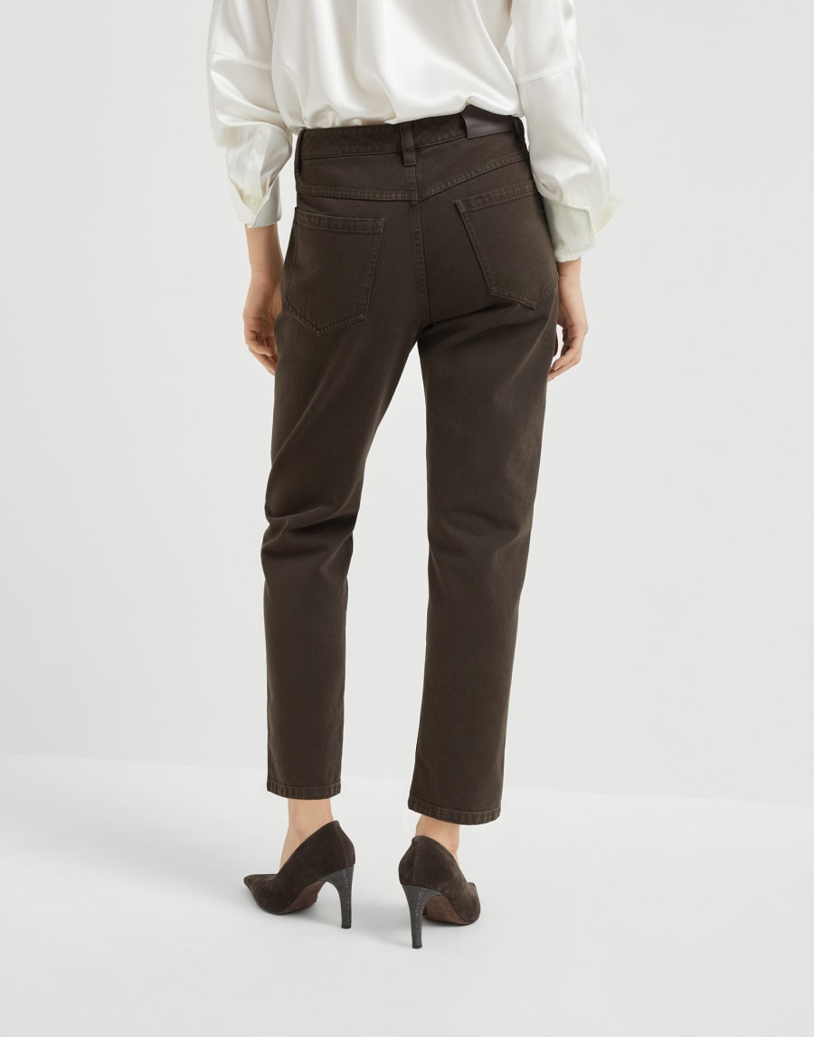 Pantalón de cinco bolsillos Straight Chocolate Mujer - Brunello Cucinelli