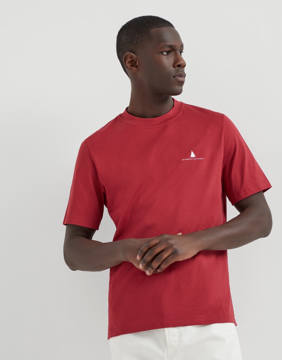 Футболка с принтом Вишневый Мужчина - Brunello Cucinelli