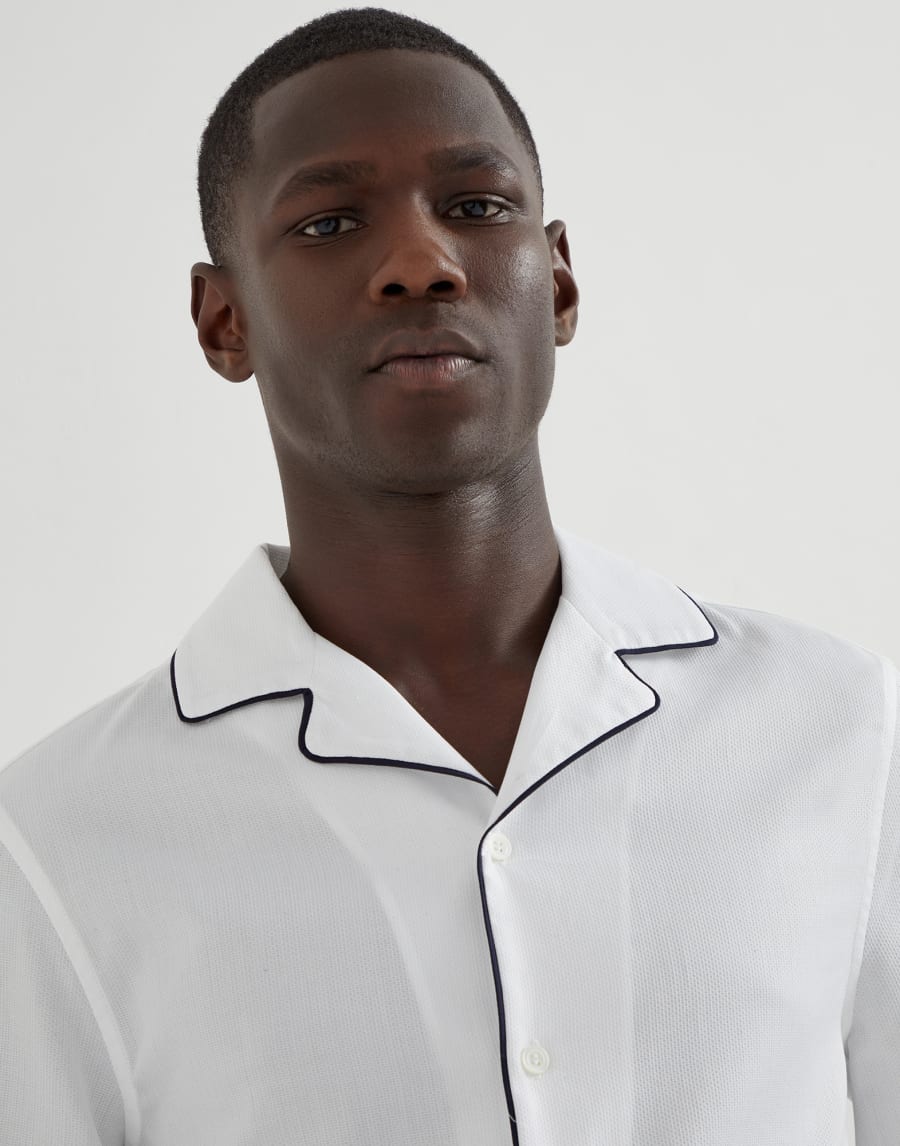 Shirt with camp collar White Man - Brunello Cucinelli
