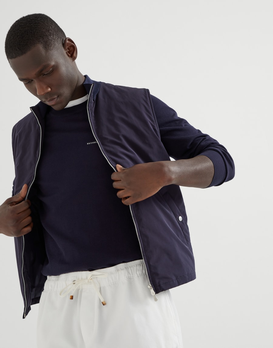 刺绣薄针织衫 海军蓝 男款 - Brunello Cucinelli