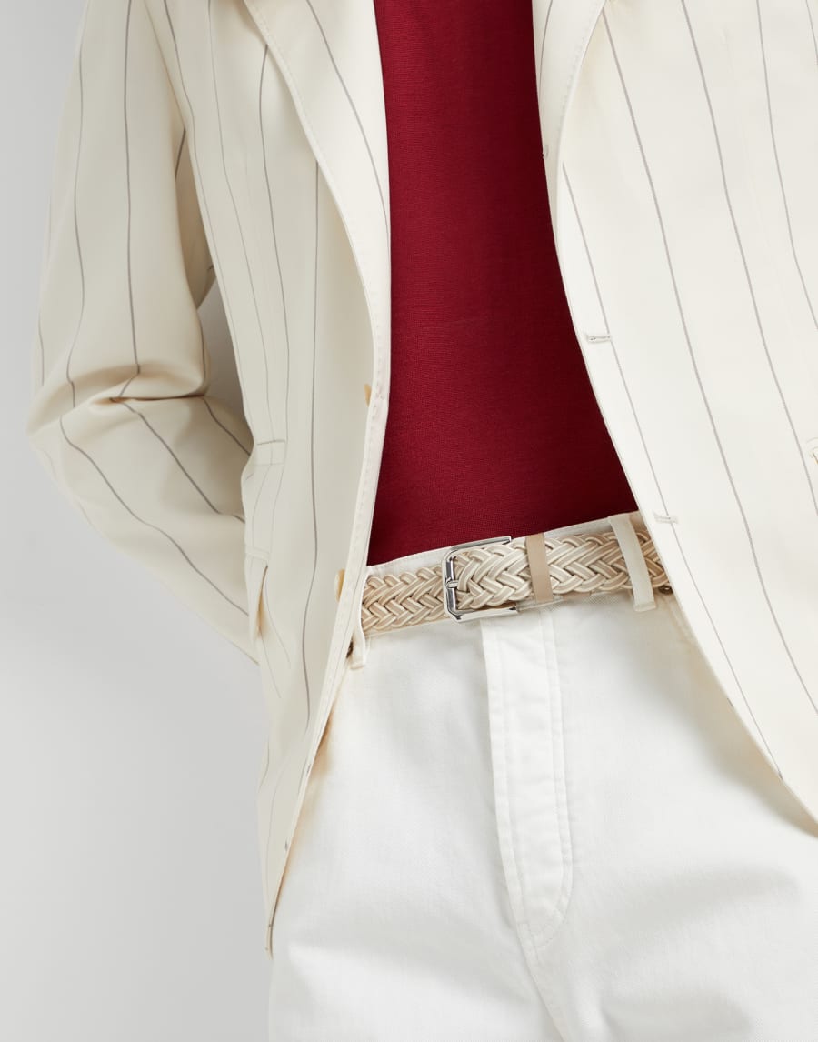 双色编织腰带 贝壳 男款 - Brunello Cucinelli