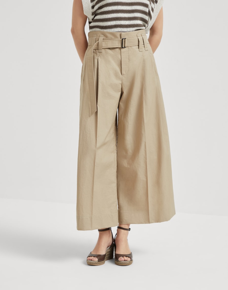 Брюки Pleated Crop Верблюжий Женщина - Brunello Cucinelli