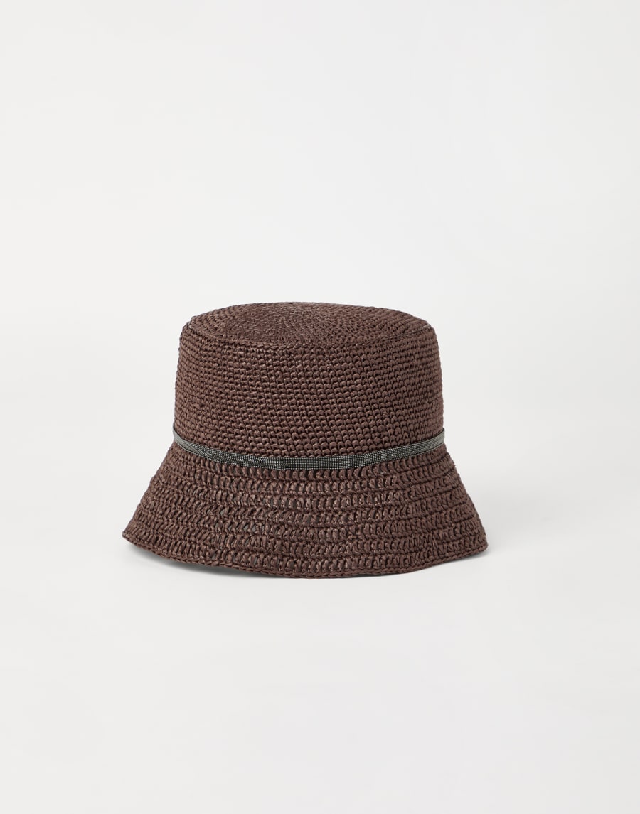 Bucket hat with monili Rust Brown Woman - Brunello Cucinelli