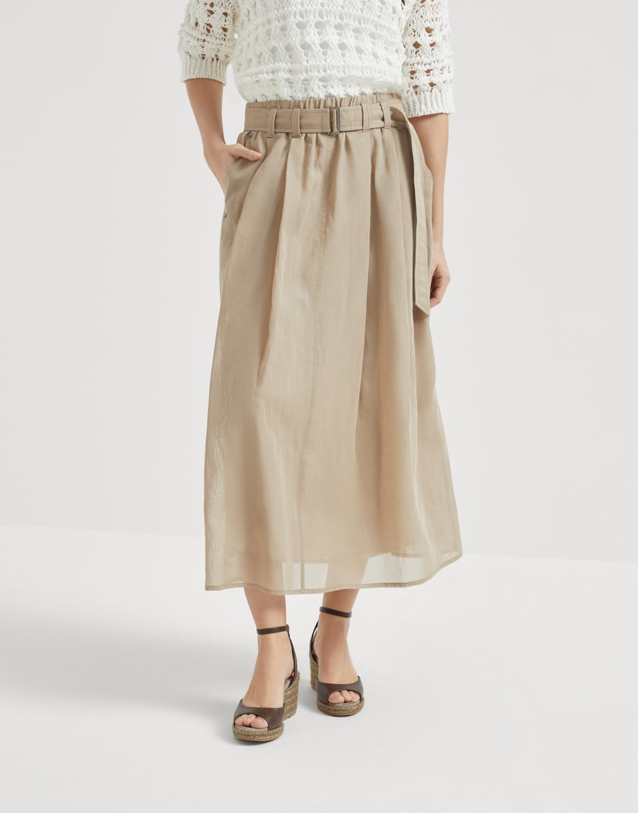 Full skirt with monili Sand Woman - Brunello Cucinelli